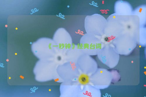 《一秒钟》经典台词