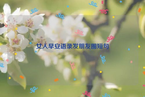 女人早安语录发朋友圈短句