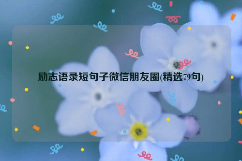 励志语录短句子微信朋友圈(精选79句)